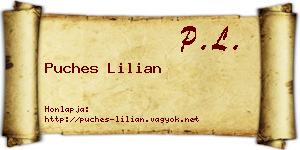 Puches Lilian névjegykártya